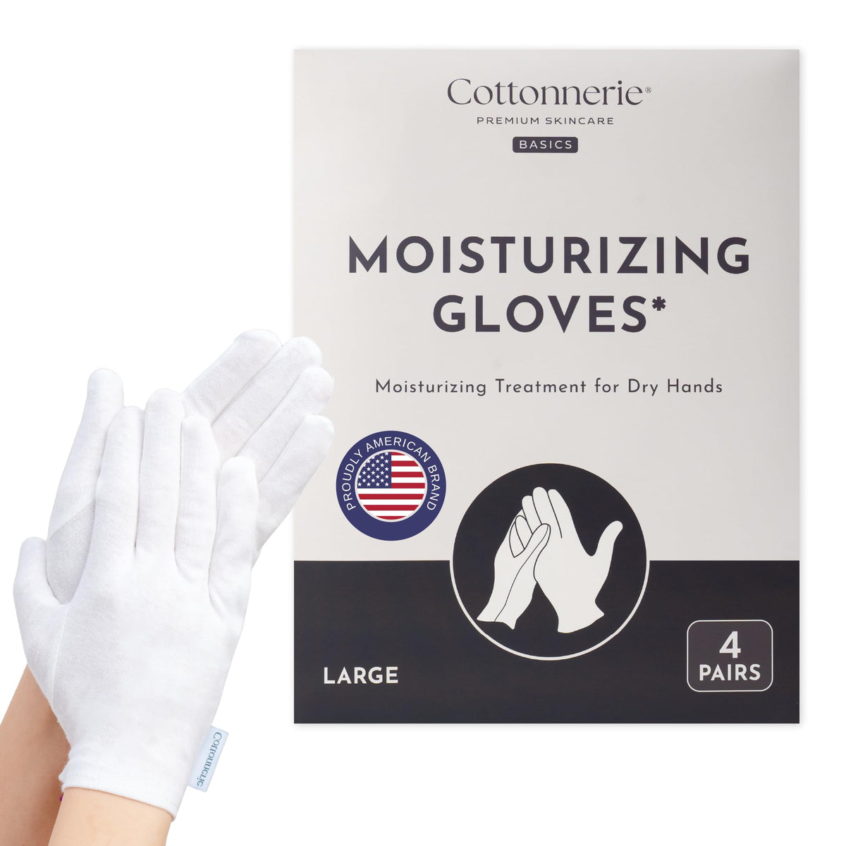 COTTONNERIE Cotton Gloves for Dry Hands, Large front view