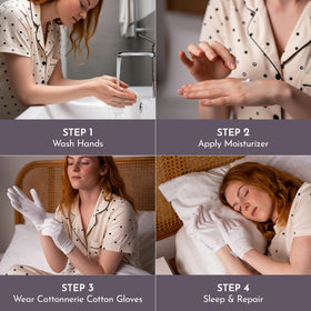 COTTONNERIE cotton gloves in a hand care setting