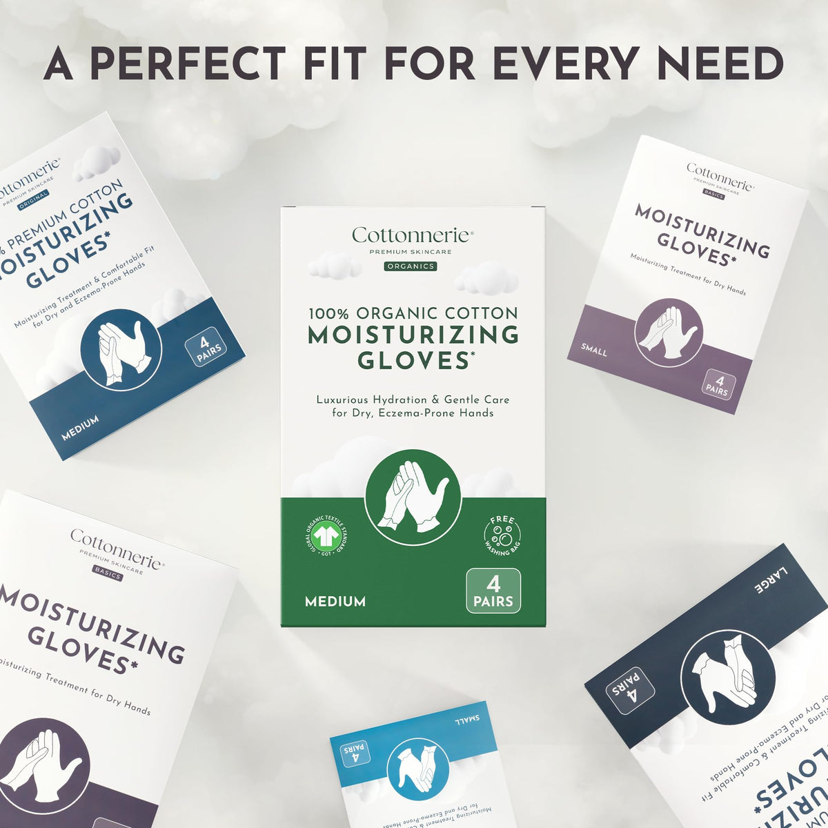 COTTONNERIE cotton gloves packaging with details