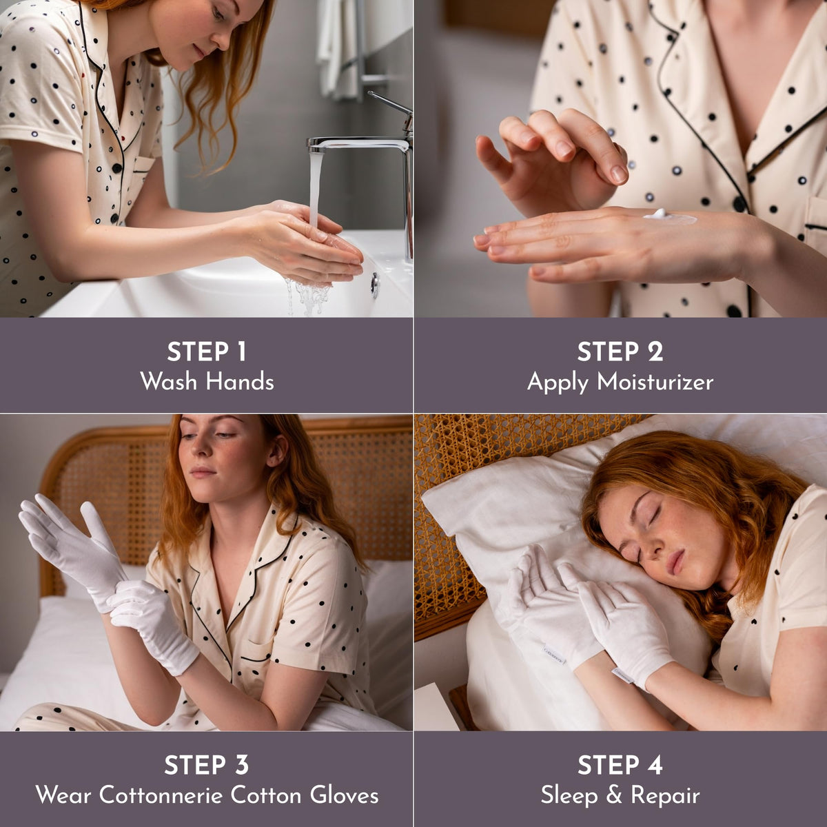 COTTONNERIE moisturizing gloves in packaging