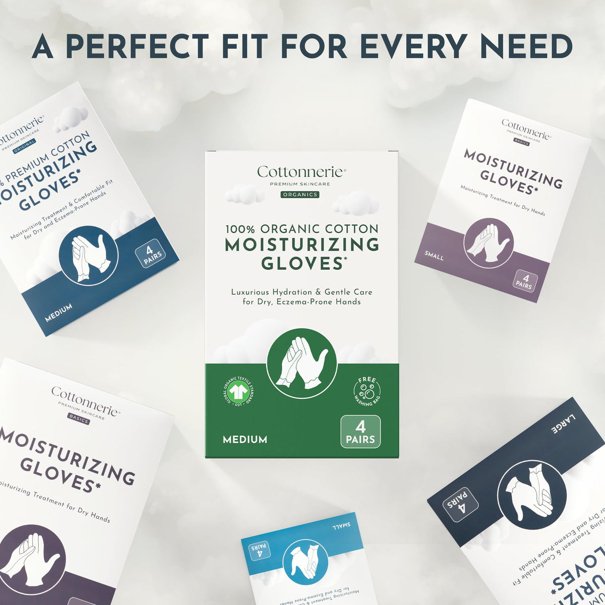 COTTONNERIE moisturizing gloves packaging front