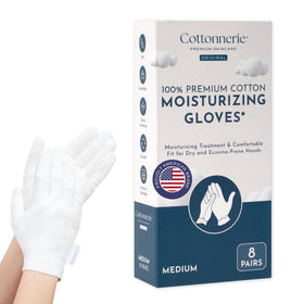 COTTONNERIE moisturizing gloves white cotton front view
