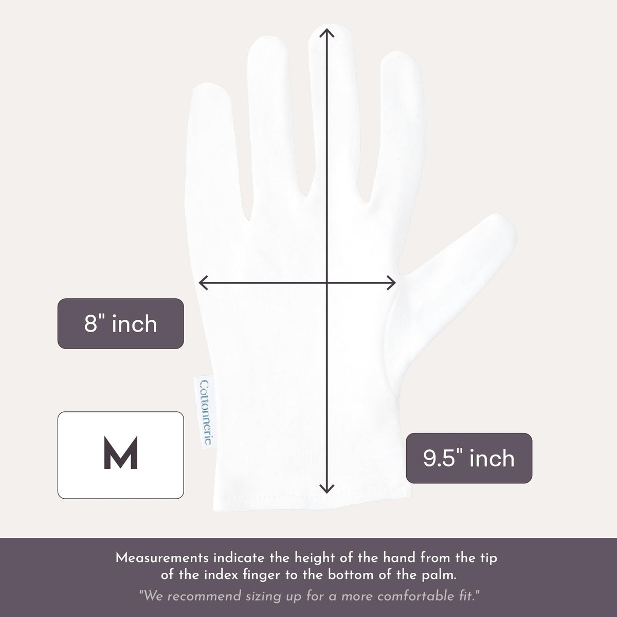 COTTONNERIE moisturizing gloves with lotion, ready for overnight use