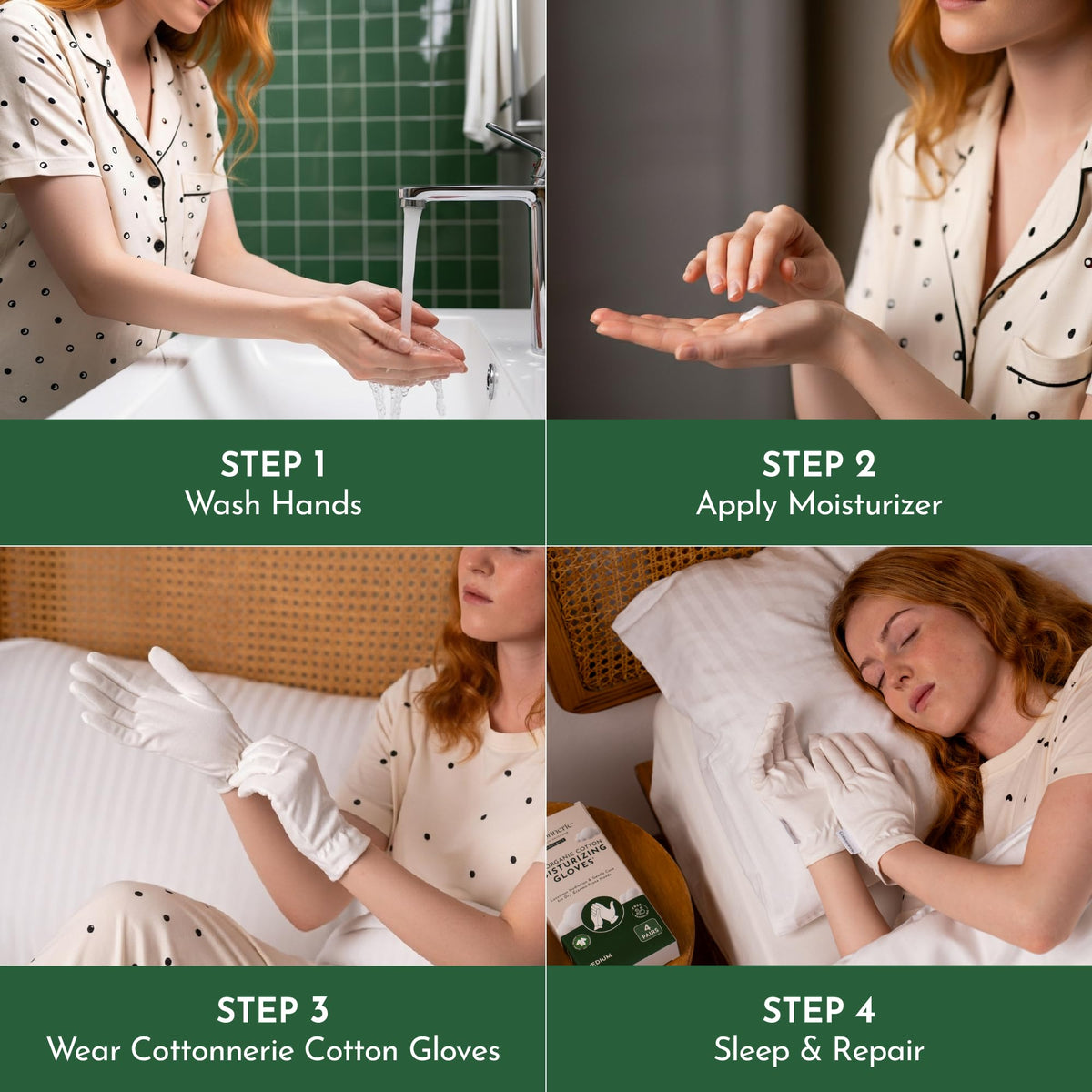 COTTONNERIE Organic Cotton Gloves on hands