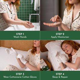 COTTONNERIE Organic Cotton Gloves on hands
