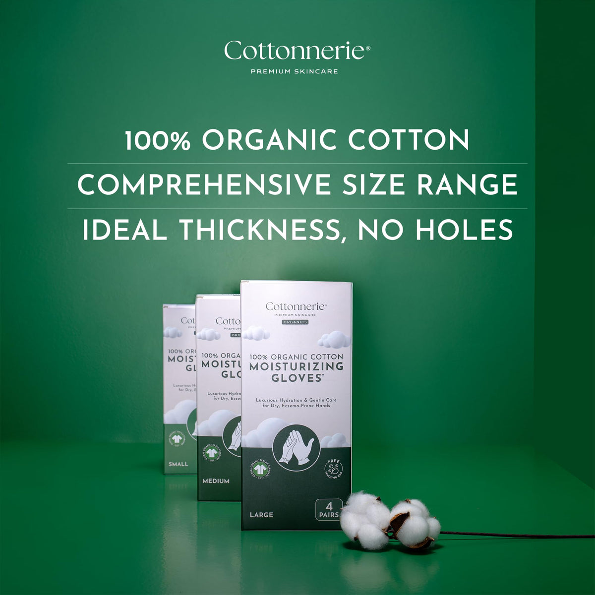 COTTONNERIE organic cotton gloves side view