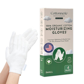 COTTONNERIE Organic Cotton Moisturizing Gloves front view