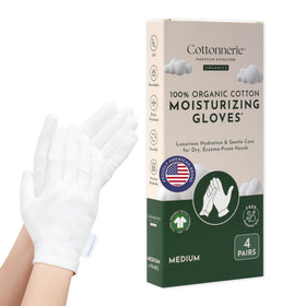 COTTONNERIE organic cotton moisturizing gloves front view