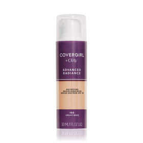 COVERGIRL Advanced Radiance Foundation Creamy Beige front view