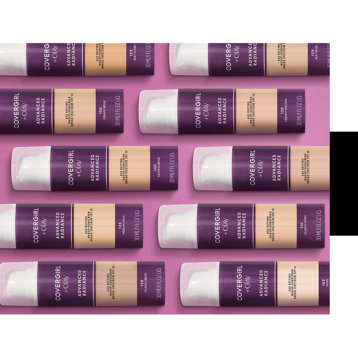 COVERGIRL Advanced Radiance Liquid Foundation 110 Classic Ivory in makeup setup