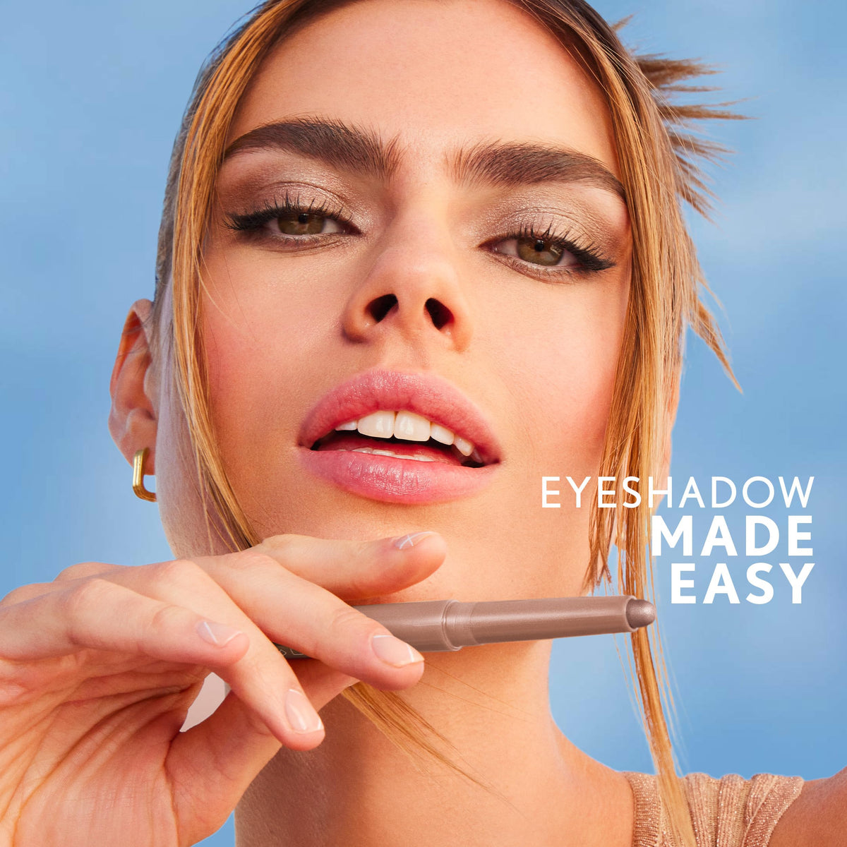 COVERGIRL Clean Eye Color Eyeshadow Stick Rose Copper on model