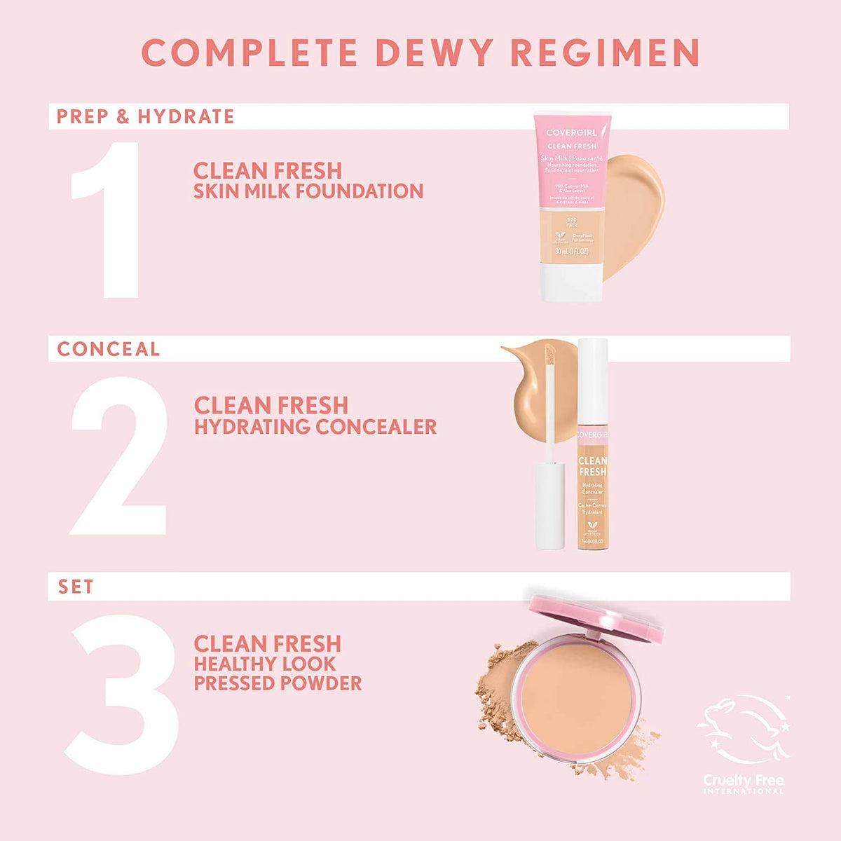 COVERGIRL Clean Fresh Hydrating Concealer Fair Light with coconut milk and aloe