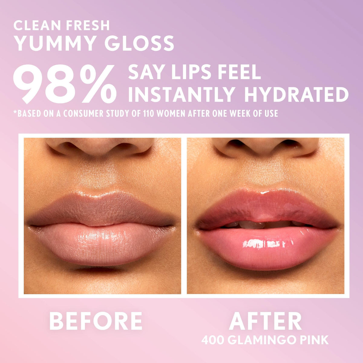 COVERGIRL Clean Fresh Yummy Lip Gloss 400 Glamingo Pink with other shades