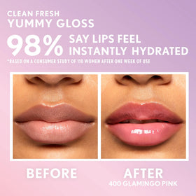 COVERGIRL Clean Fresh Yummy Lip Gloss 400 Glamingo Pink with other shades