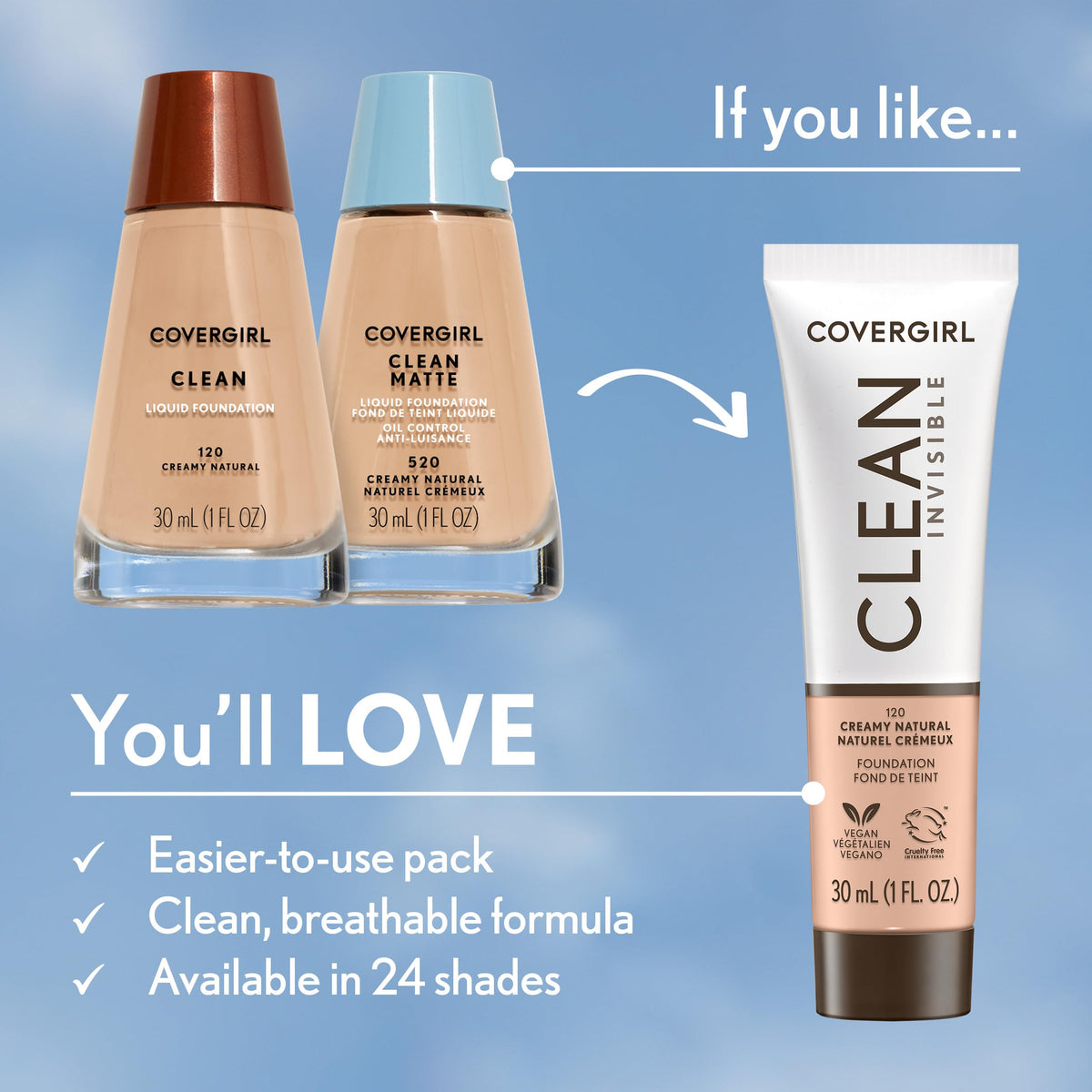 COVERGIRL Clean Makeup Foundation Natural Beige packaging