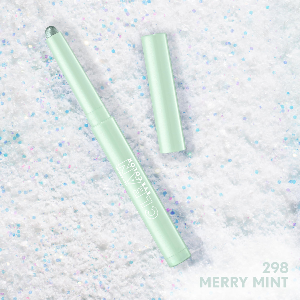 COVERGIRL Clean Multiline Eyeshadow Pencil 298 Merry Mint on a vanity