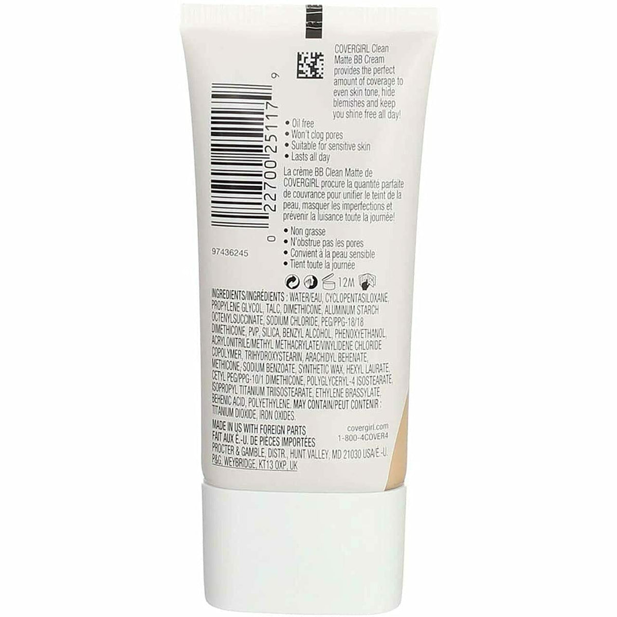 COVERGIRL Oil-Free Matte BB Cream Foundation Fair side view
