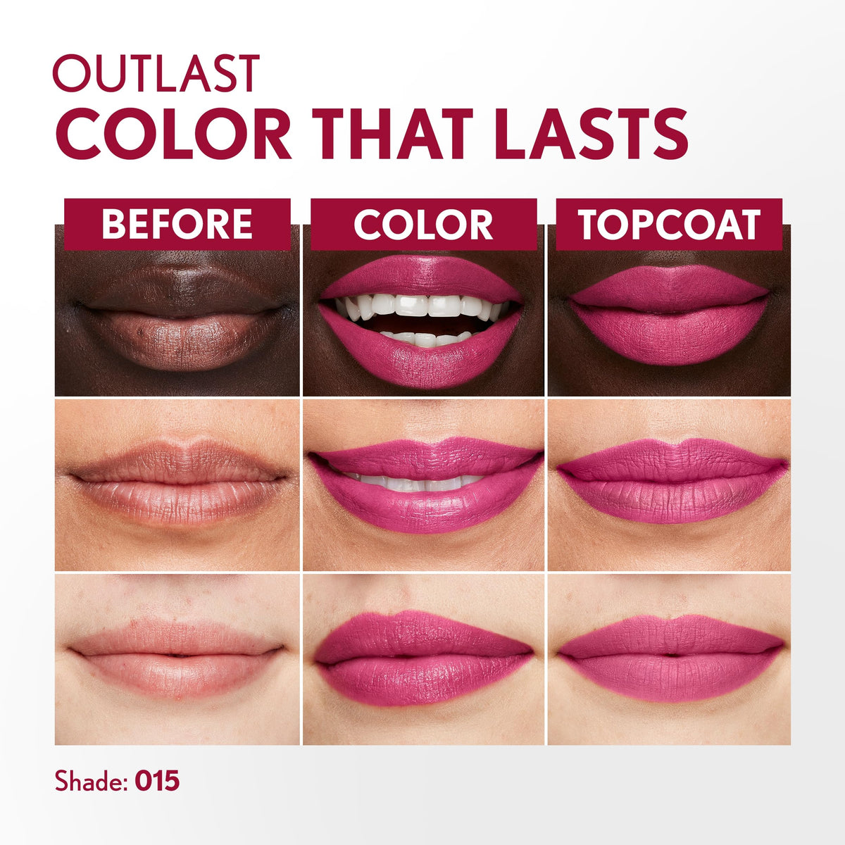 COVERGIRL Outlast All-Day Lip Color 015 Epic on model lips