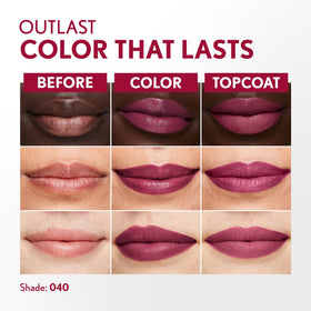 COVERGIRL Outlast All-Day Lip Color 040 Jazzberry with lip balm topcoat