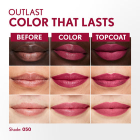 COVERGIRL Outlast All-Day Lip Color 050 Heat Wave swatch on skin