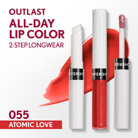 COVERGIRL Outlast All-Day Lip Color 055 Atomic Love with topcoat