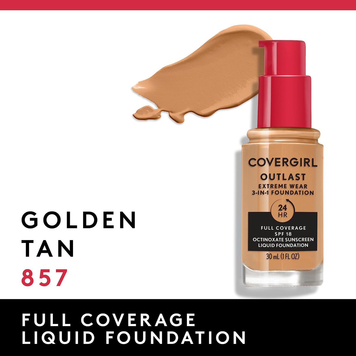 COVERGIRL Outlast Extreme Wear Foundation with SPF 18 label
