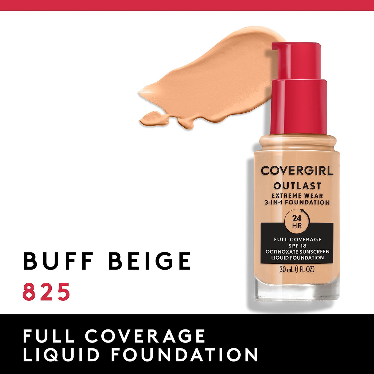 COVERGIRL Outlast Extreme Wear Foundation with SPF 18 label