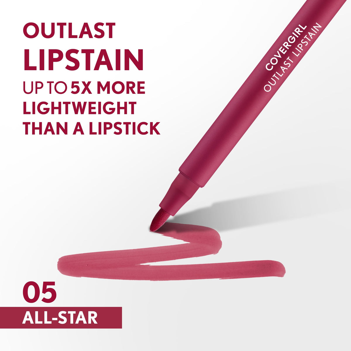 COVERGIRL Outlast Lipstain 05 All-Star pen-like applicator
