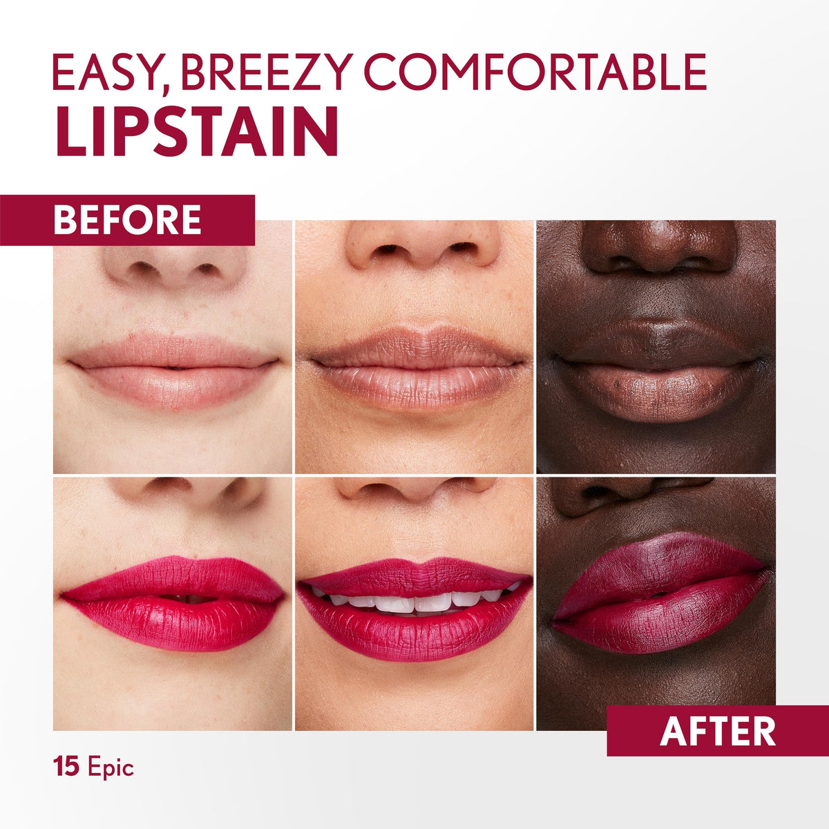 COVERGIRL Outlast Lipstain 15 Epic satin finish swatch