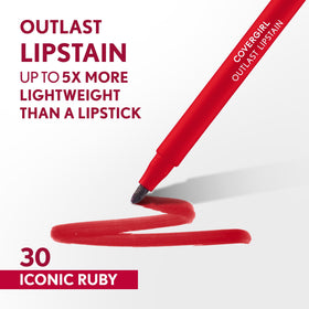 COVERGIRL Outlast Lipstain 30 Iconic Ruby applicator close-up