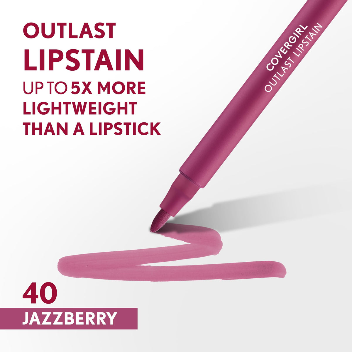 COVERGIRL Outlast Lipstain 40 Jazzberry pen-like applicator