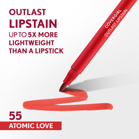 COVERGIRL Outlast Lipstain 55 Atomic Love applicator close-up