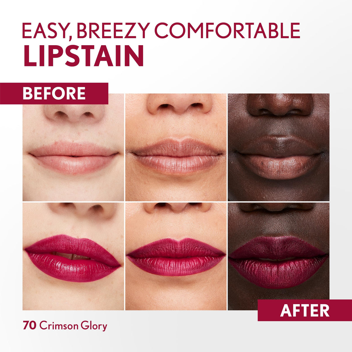 COVERGIRL Outlast Lipstain 70 Crimson Glory swatch on skin