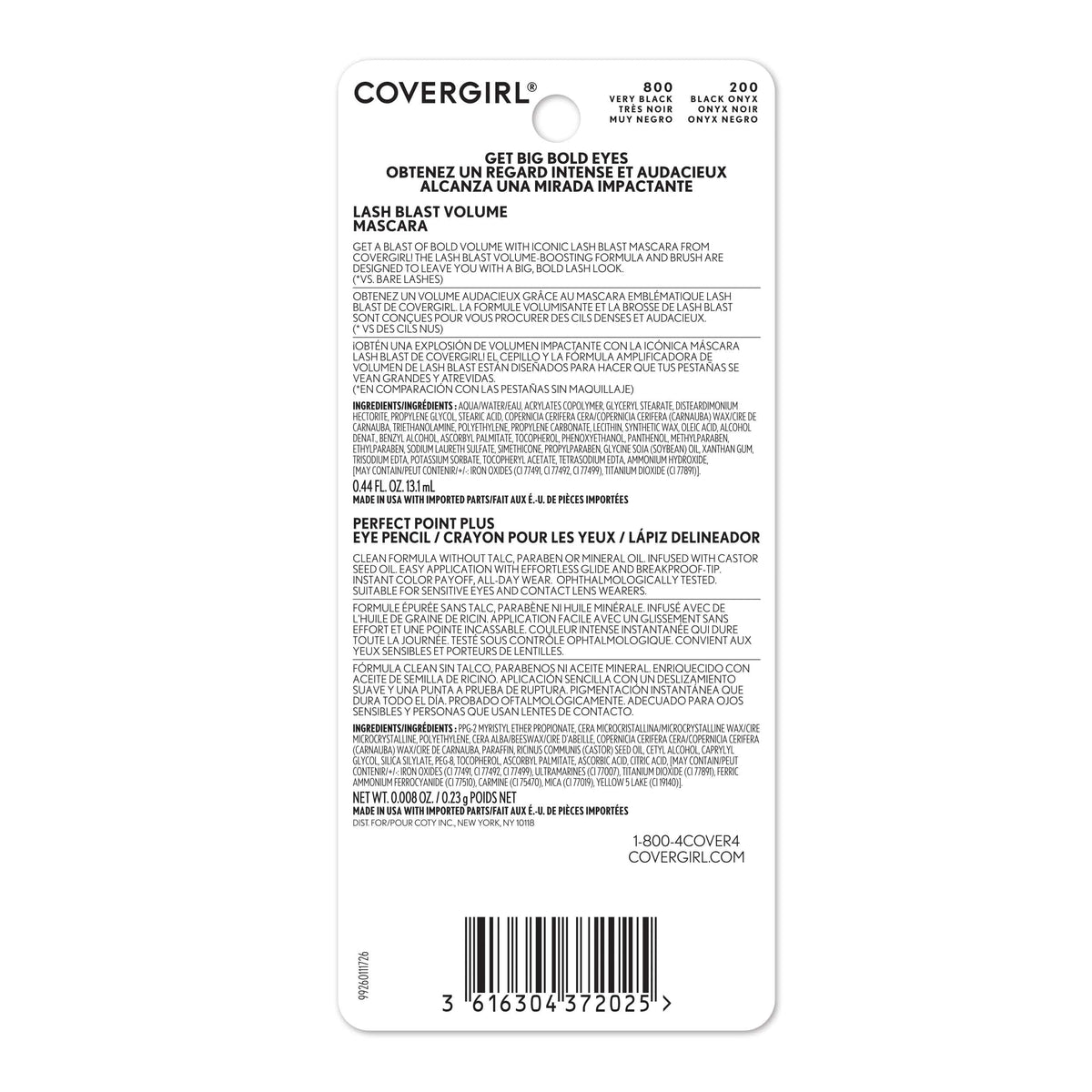 COVERGIRL Perfect Point Plus Eyeliner Pencil Black Onyx