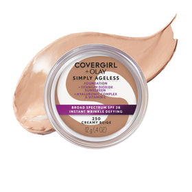 COVERGIRL Simply Ageless Foundation 250 Creamy Beige front view