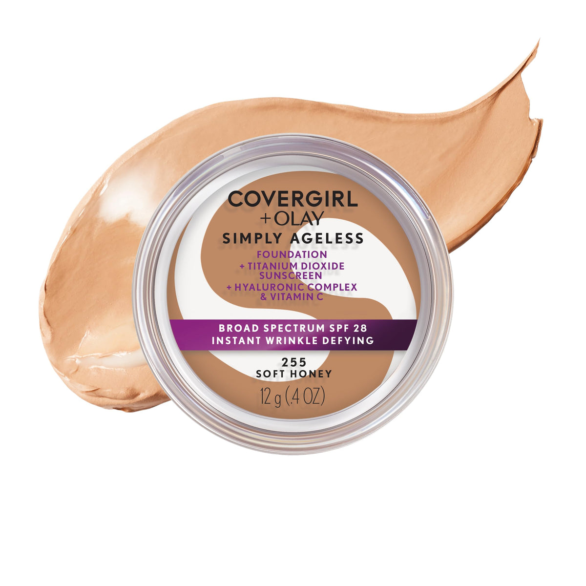 COVERGIRL Simply Ageless Foundation 255 Soft Honey front view