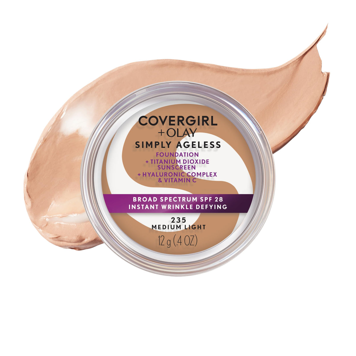 COVERGIRL Simply Ageless Instant Wrinkle Defying Foundation 235 Medium Light front view