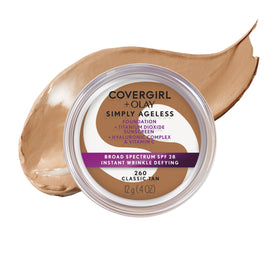 COVERGIRL Simply Ageless Instant Wrinkle Defying Foundation 260 Classic Tan front view