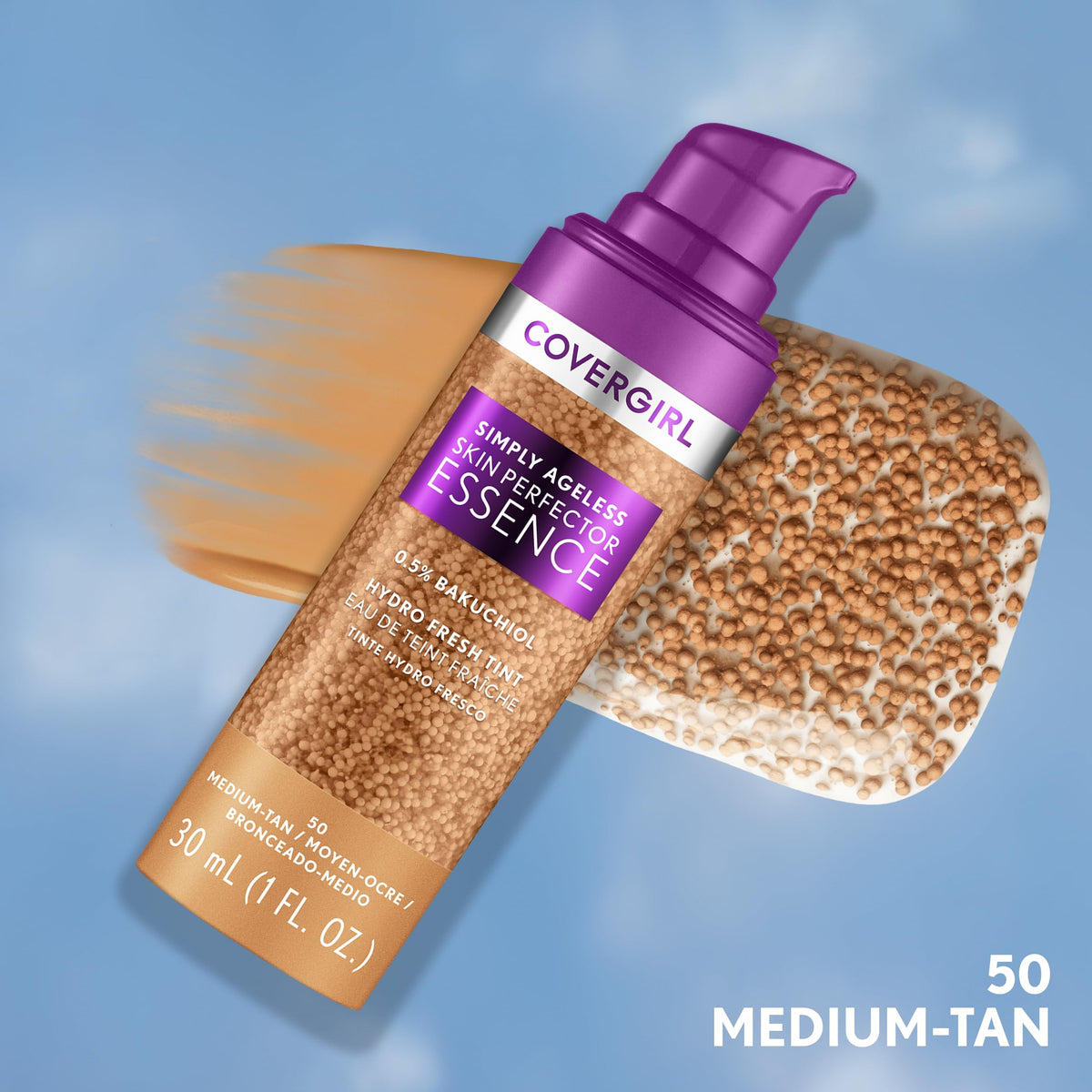 COVERGIRL Simply Ageless Skin Perfector Foundation 50 Medium-Tan back view