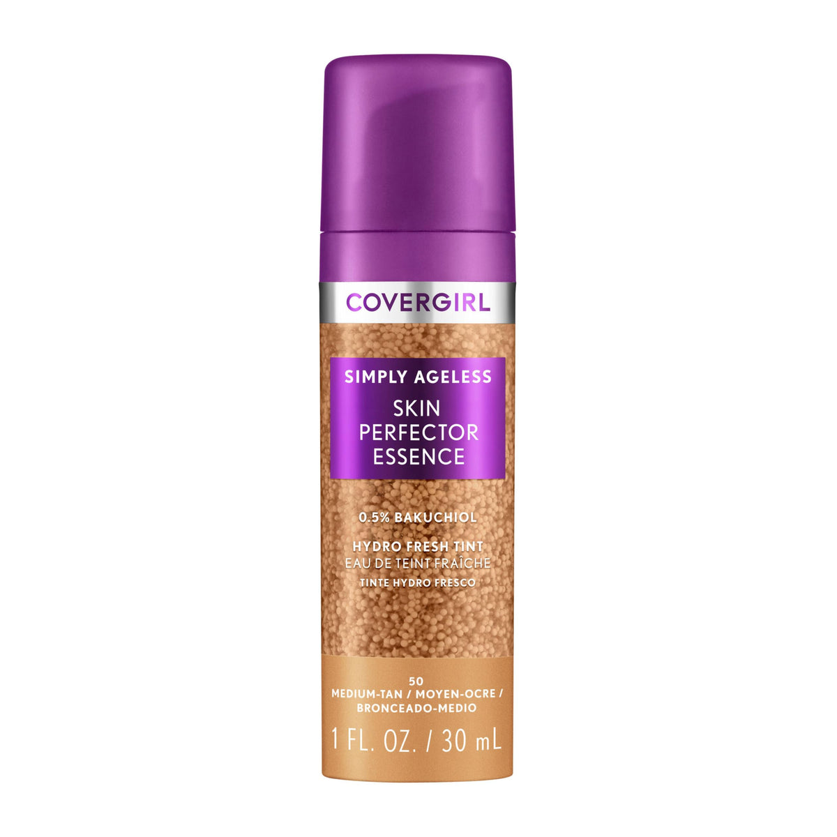 COVERGIRL Simply Ageless Skin Perfector Foundation 50 Medium-Tan front view