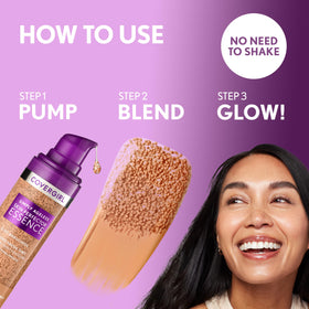 COVERGIRL Simply Ageless Skin Perfector Foundation 50 Medium-Tan texture close-up