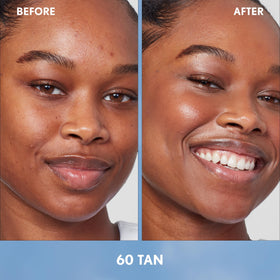 COVERGIRL Simply Ageless Skin Perfector Foundation 60 Tan texture on skin