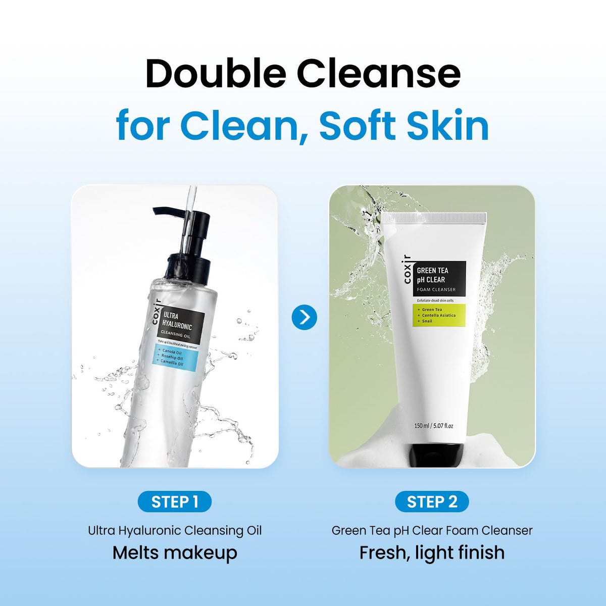 coxir Ultra Hyaluronic Cleansing Oil lifestyle shot