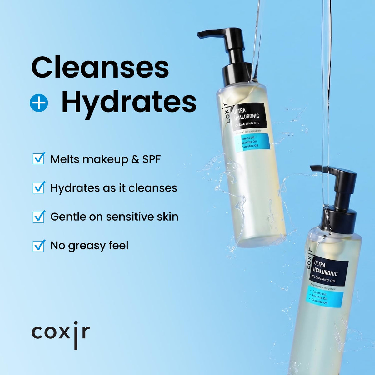 coxir Ultra Hyaluronic Cleansing Oil texture close-up