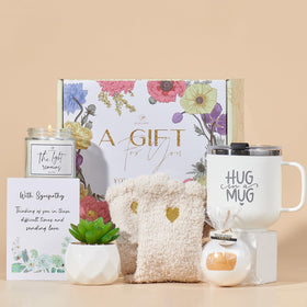 Cozy socks included in Peacoeye Sympathy Gift Basket