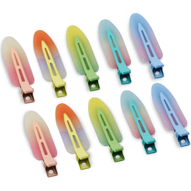 Cptots 10 Pcs Creaseless Flat Hair Clips assorted colours front view