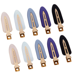 Cptots 10 Pcs Creaseless Hair Clips in Bright Black Blue