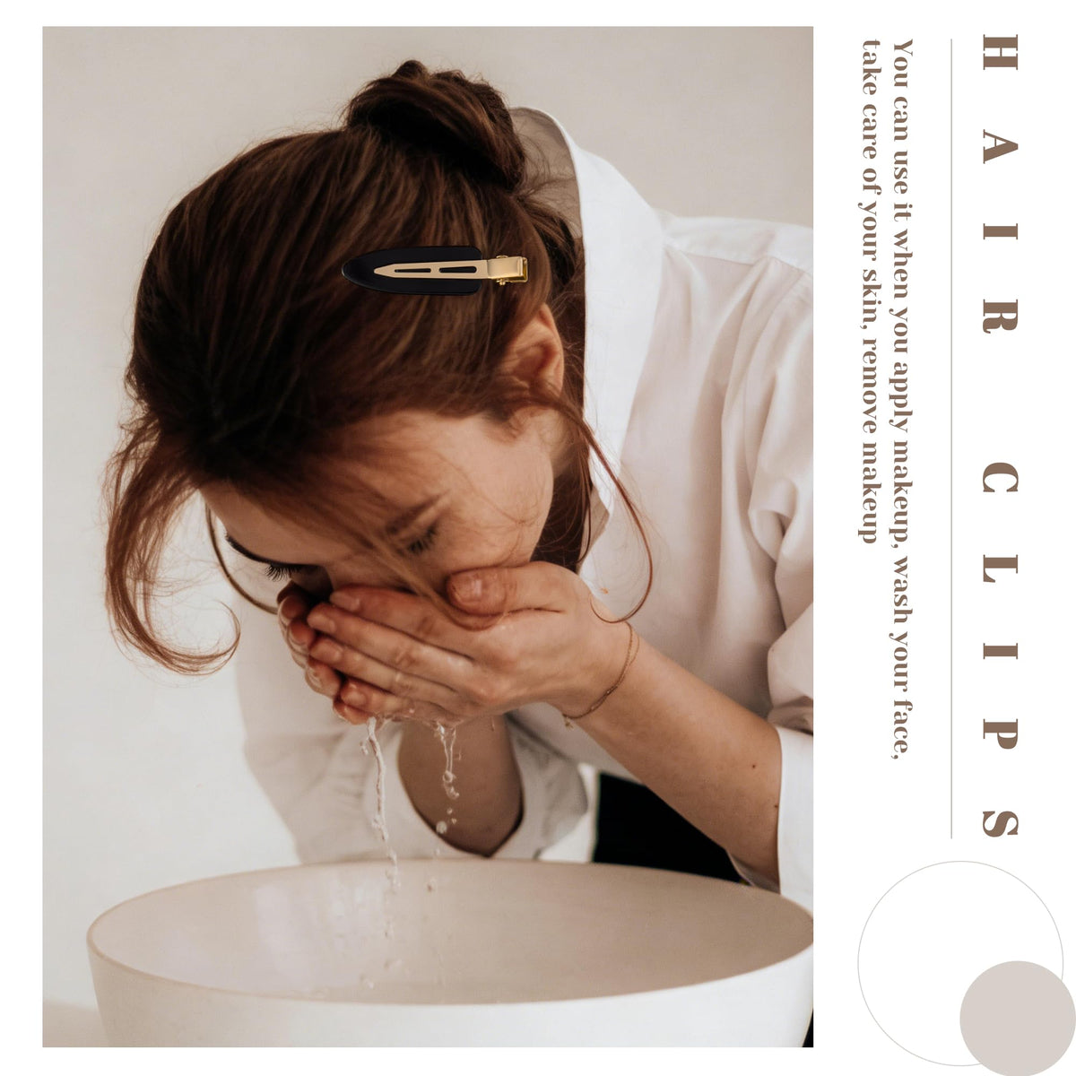 Cptots hair clips displayed with a skincare routine