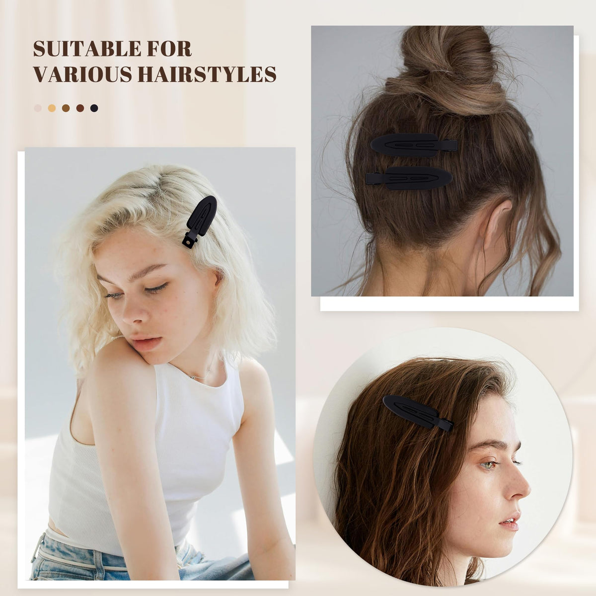 Cptots hair clips in use during skincare routine