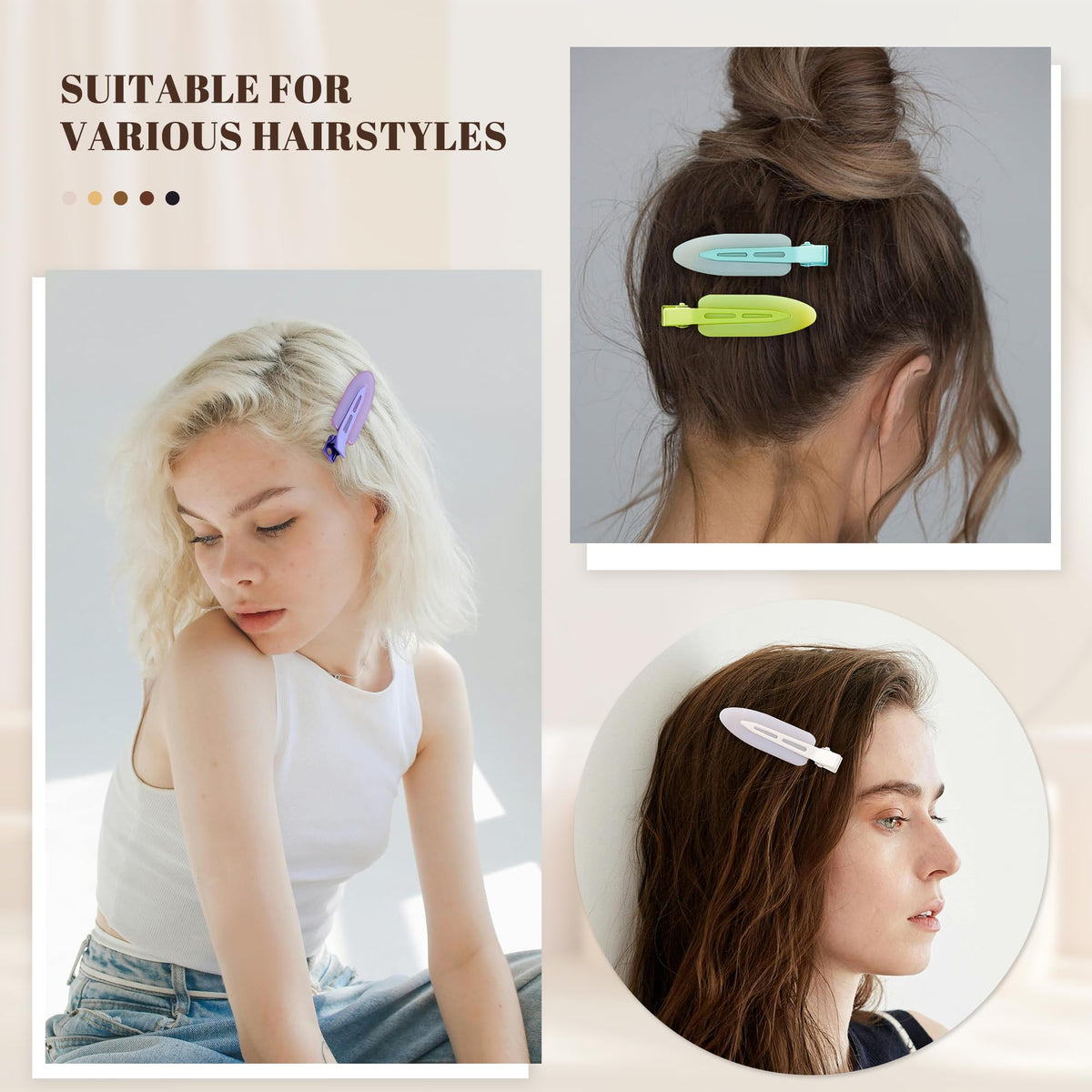 Cptots hair clips packaging with product details